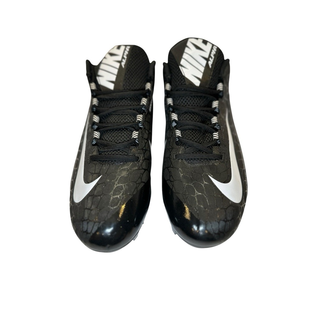Nike Alpha Pro Football Cleats Men's Size 12 Black White Detachable 745969-010